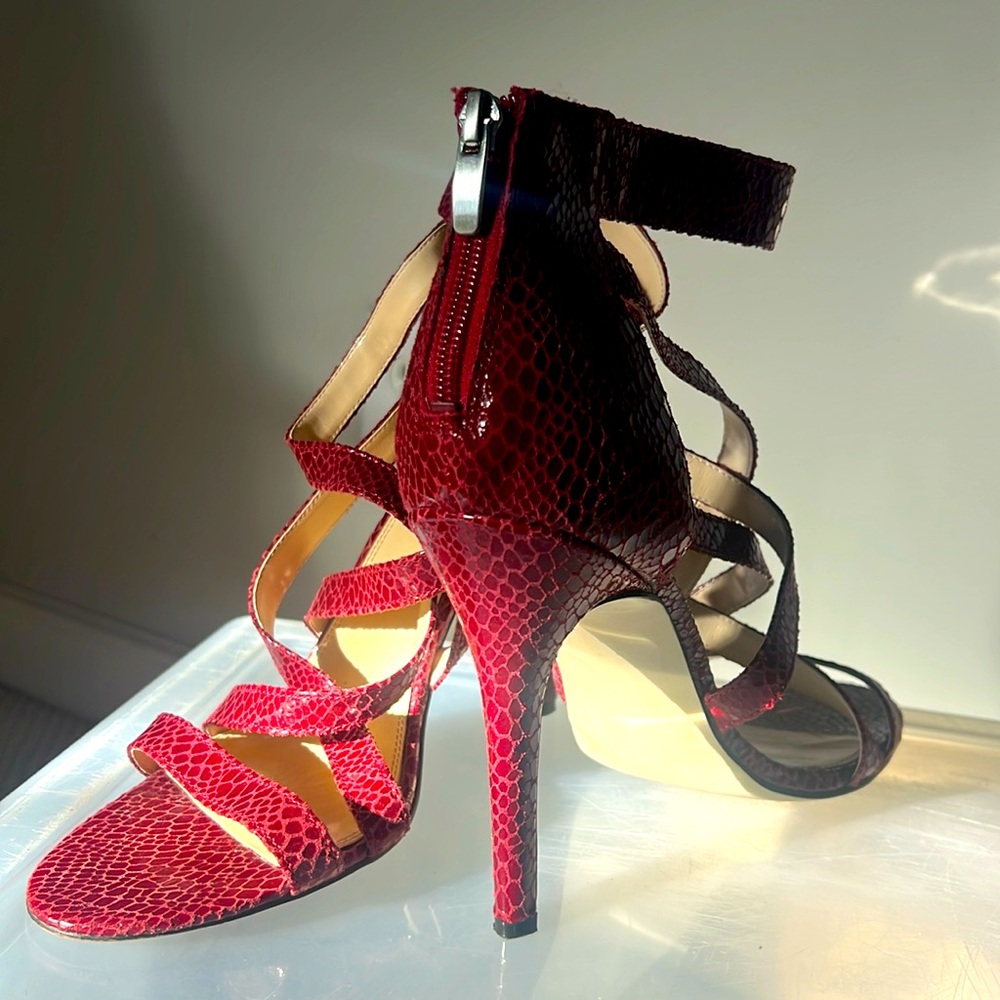 Enzo Angioloni Strappy Red Heels